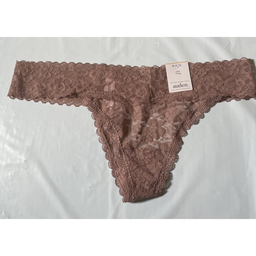 AUDEN WOMEN'S Lace Thong Color Mauve Size Medium (8-10) new with tags